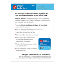 Load image into Gallery viewer, TurboTax Deluxe 2024: Federal &amp; State Tax Software + E-file [PC/Mac Download]
